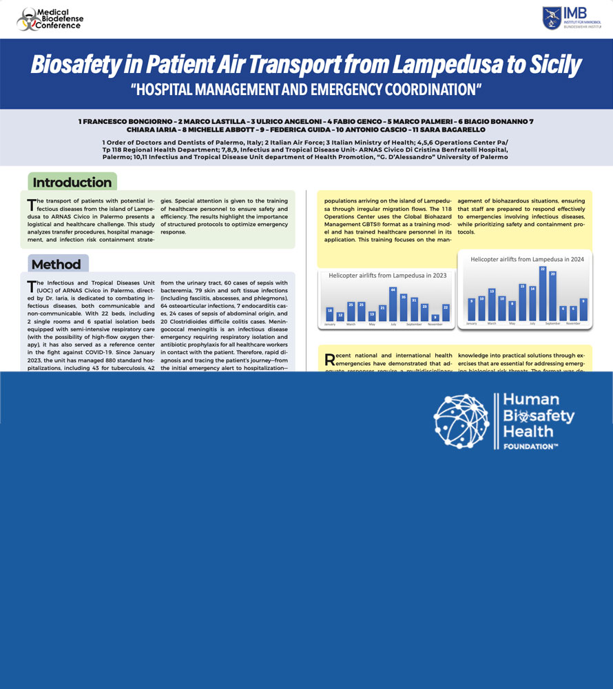 Biosafety in Patient Air Transport from Lampedusa to Sicily
